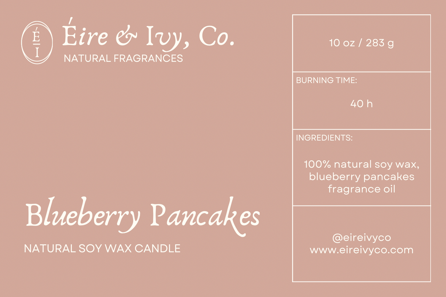 Blueberry Pancakes | 10 oz. Natural Soy Wax Candle