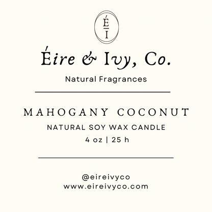 Mahogany Coconut | 4 oz. Natural Soy Wax Candle