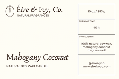 Mahogany Coconut | 10 oz. Natural Soy Wax Candle