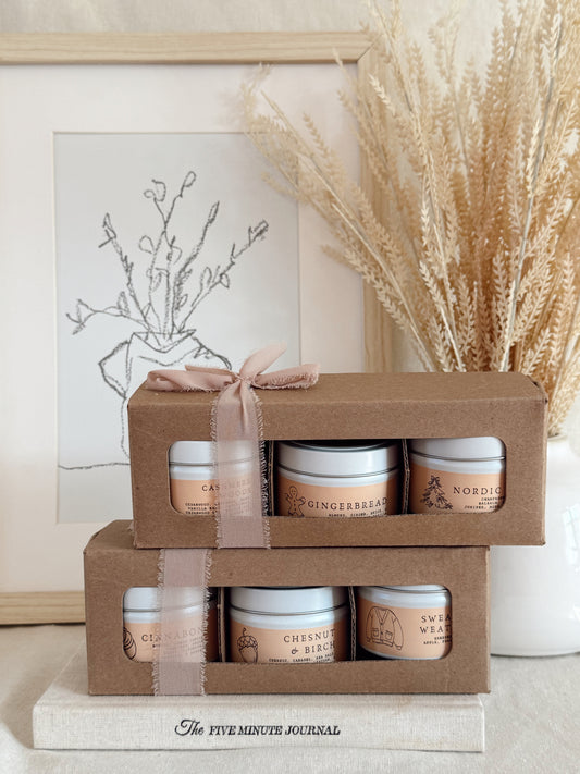 Winter Gift Box – 3 Little Lights (Soy Candles)