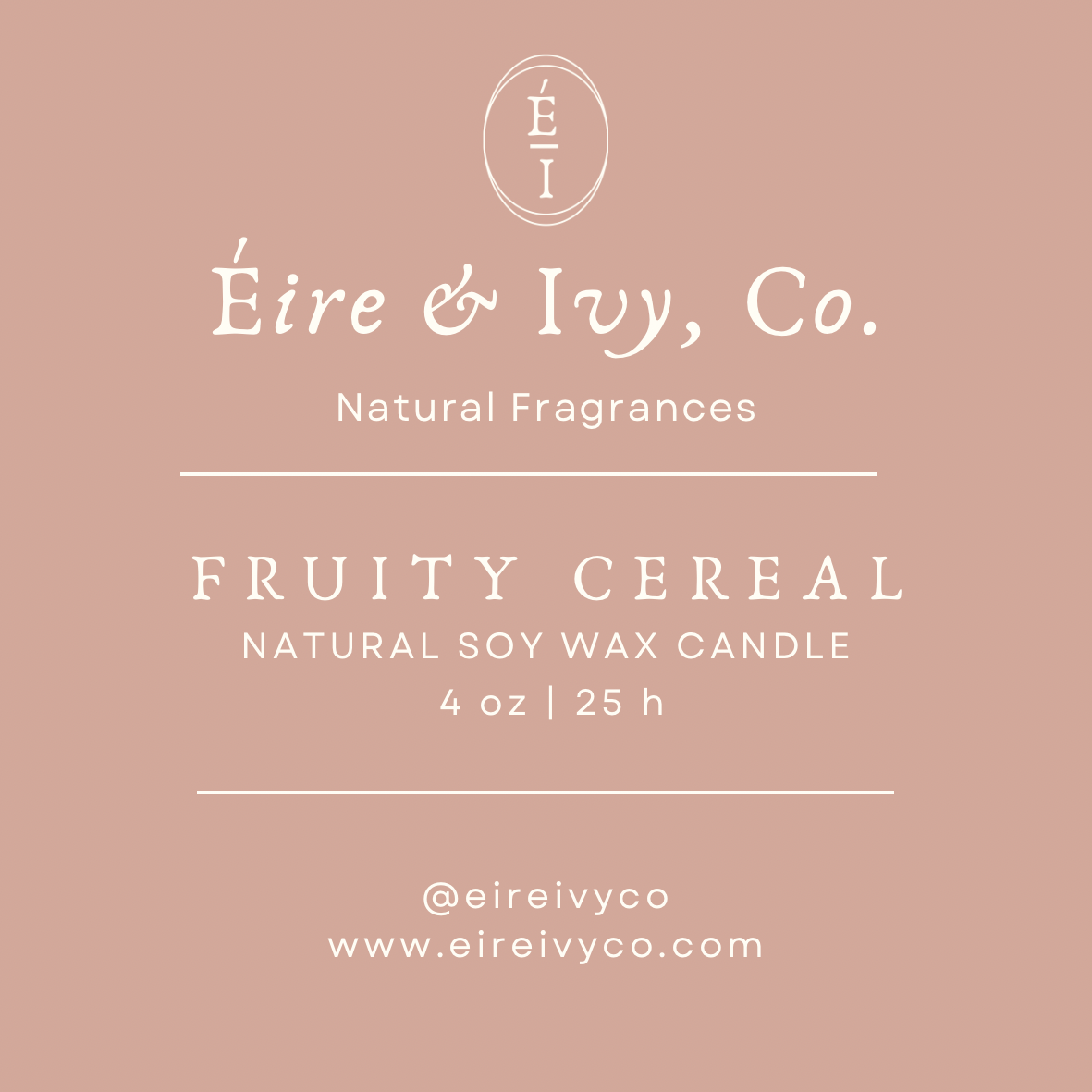Fruity Cereal | 4 oz. Natural Soy Wax Candle